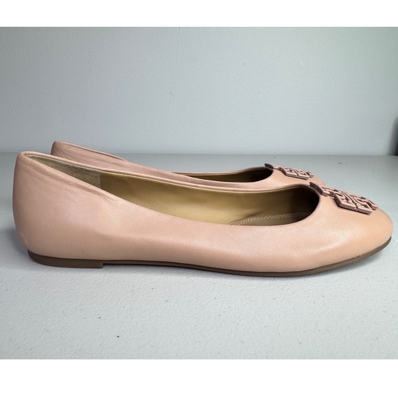 Tory Burch Melinda Nude Powder Coated Leather Ballet Flats Women's 8.5 - Picture 8 of 10